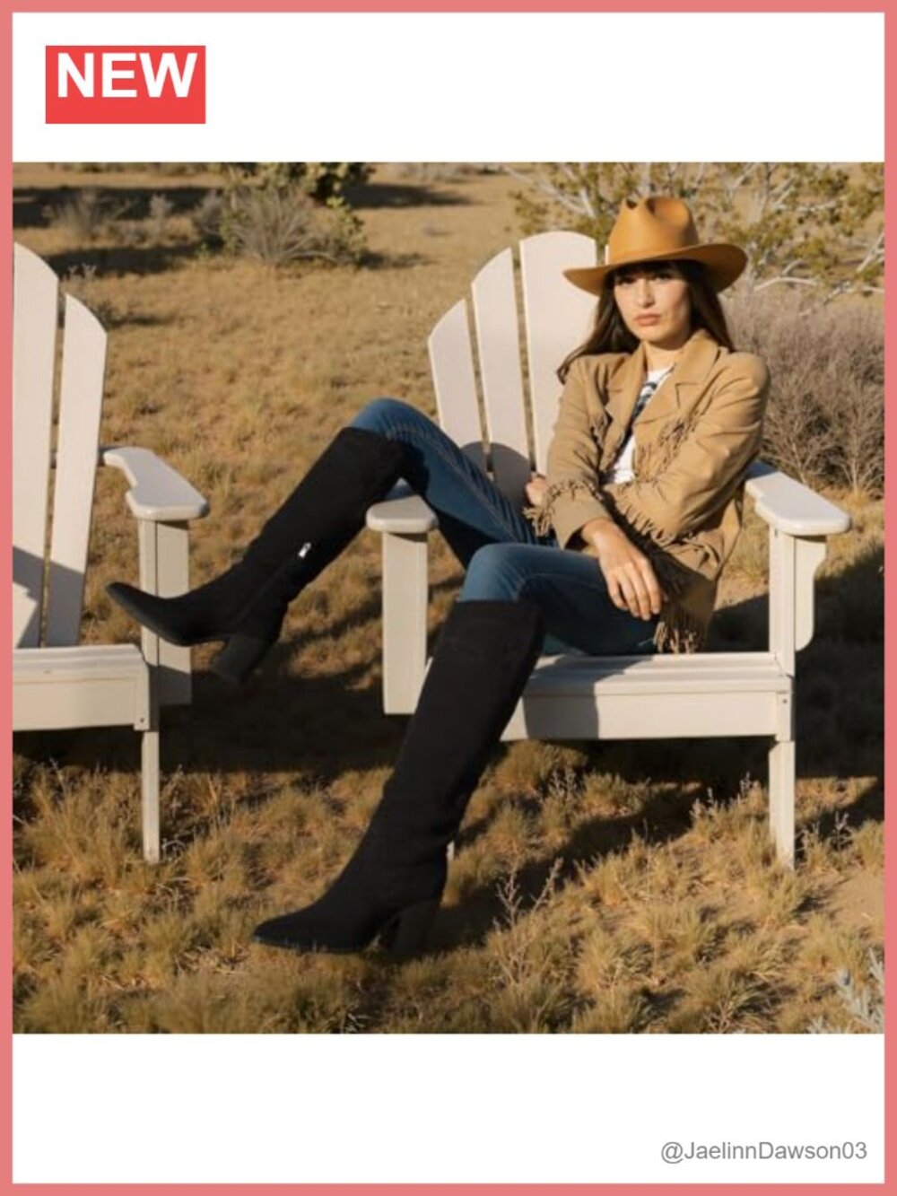 Suede Cowgirl Boots Knee High Western Pointed Toe Block Heel Embroidered - Picture 2 of 6